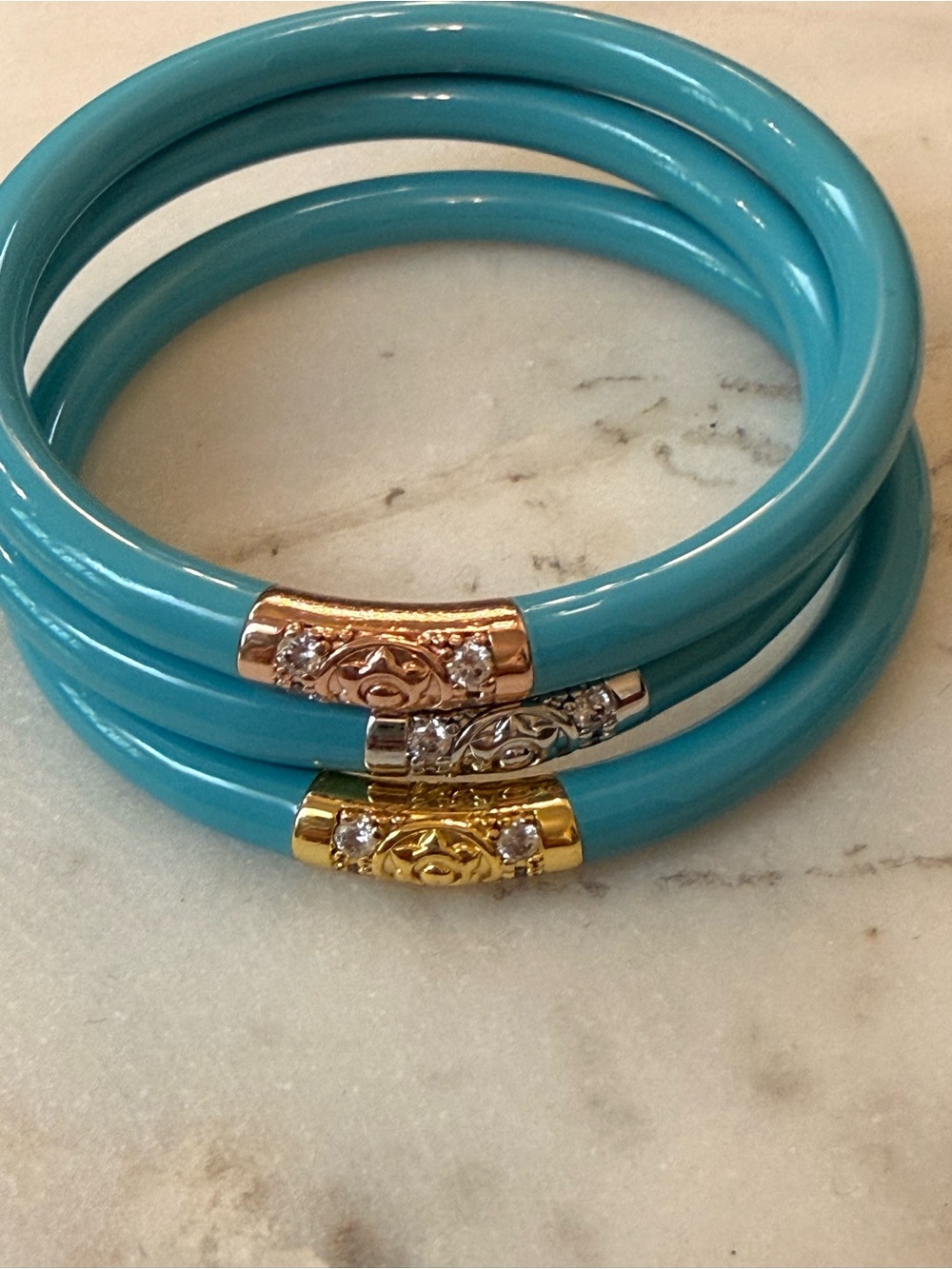 BuDhaGirl Turquoise Enamel Bangles – Set of 3 – XS/S – Never Worn